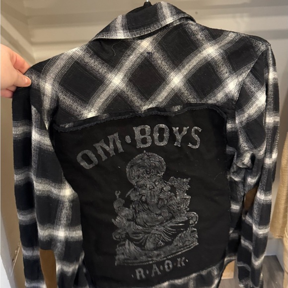 Other - OM BOYS Black and White Plaid Shirt